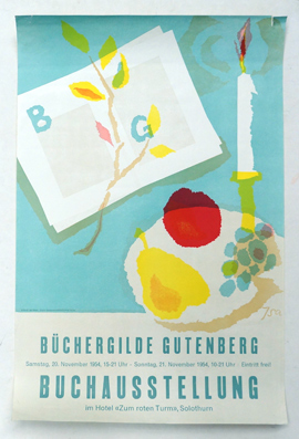 Plakat - Büchergilde Gutenberg - Buchausstellung im «Zum roten Turm», Solothurn