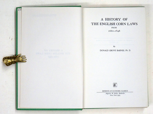 A history of the English corn laws from 1660–1846