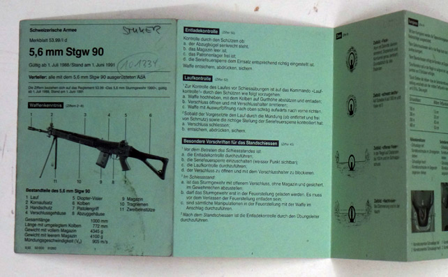 Merkblatt 53.99/l d. 5,6 mm Stgw 90