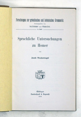 Sprachliche Untersuchungen zu Homer.