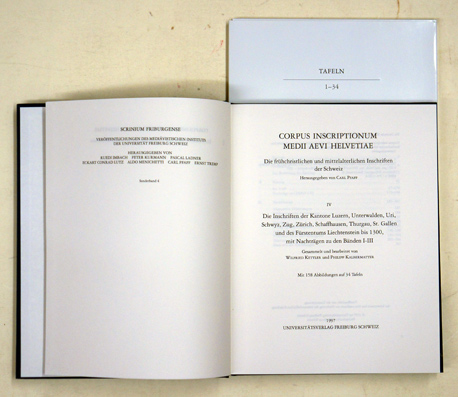 Corpus inscriptionum medii aevi Helvetiae. Die frühchristlichen und mittelalterlichen Inschriften der Schweiz.                                                   yssyyd