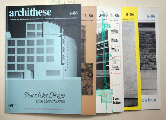 archithese, 1-6,86 (6 Hefte, compl.)