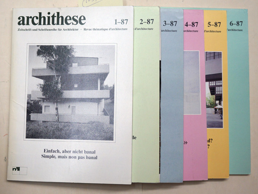 archithese, 1-6,87 (6 Hefte, compl.)