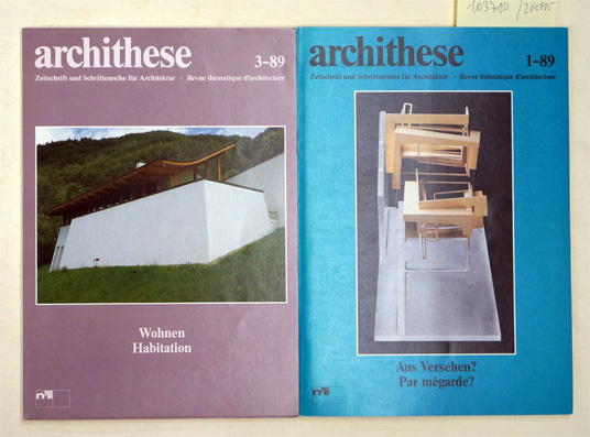 archithese, 1, 3 ,89 (2 Hefte)