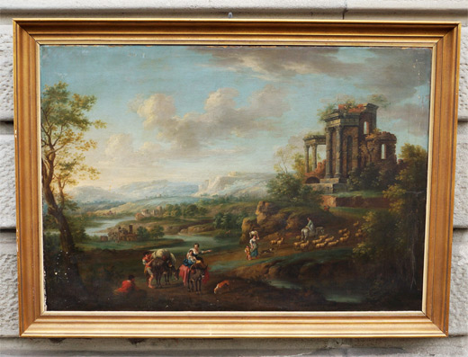 Italienische Landschaft mit Tempel