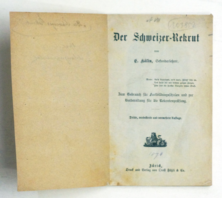 Der Schweizer Rekrut. Leitfaden für Fortbildungsschulen