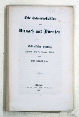 Die Schieferkohlen von Utznach und Dürnten
