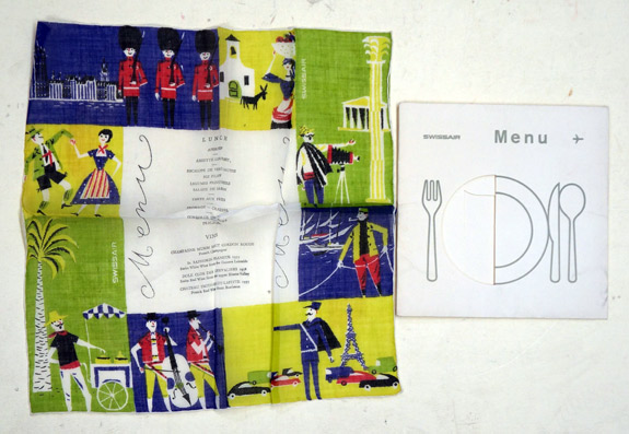 Swissair Menu