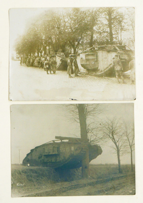 Panzer Mark II. 1: Panzer gegen Baum. 2: Erbeute engl. Panzer in deutschen Hnden.