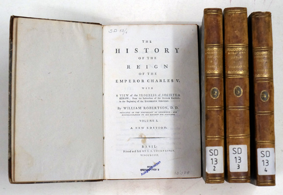 The History of the Reign of the Emperor Charles V. (Bde 1-4, compl.)