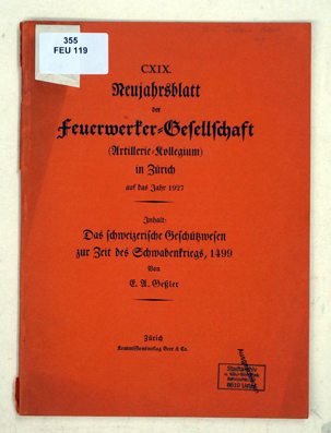 Das schweizerische Geschützwesen zur Zeit des Schwabenkriegs, 1499