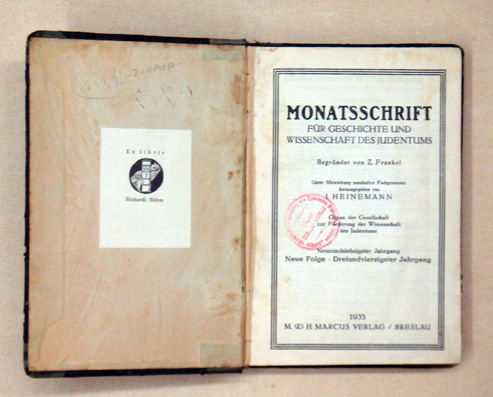 Monatsschrift f. Geschichte u. Wissenschaft des Judentums. Organ der Gesellschaft zur Förderung der Wissenschaft des Judentums