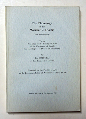The Phonology of the Morebattle Dialect (East Roxburghshire)