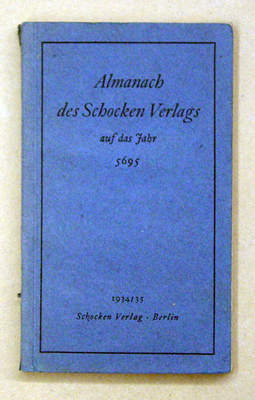 Almanach des Schocken Verlags auf das Jahr 5695