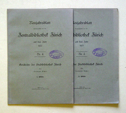 Geschichte der Stadtbibliothek Zürich (2 Hefte)