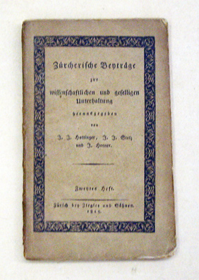 Zürcherische Beyträge zur wissenschaftlichen und geselligen Unterhaltung