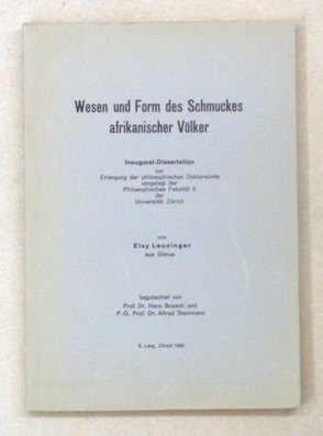 Wesen und Form des Schmuckes afrikanischer Völker