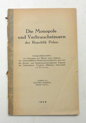 Die Monopole und Verbrauchsteuern der Republik Polen