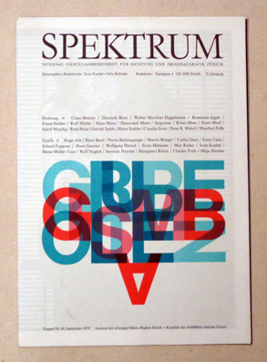Spektrum Heft 84. Autoren der «Gruppe Olten» Region Zürich