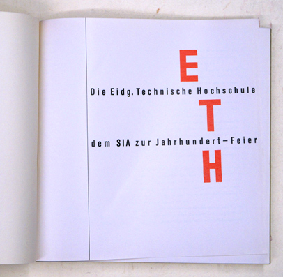 Die Eidg. Technische Hochschule ETH dem SIA zur Jahrhundert-Feier