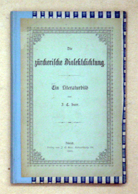 Die zürcherische Dialektdichtung