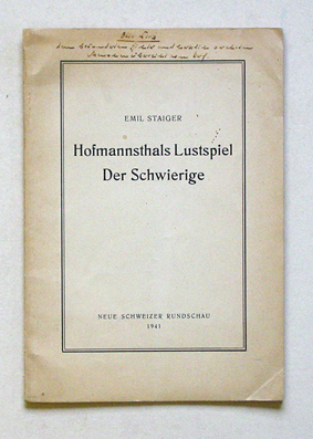 Hofmannsthals Lustspiel «Der Schwierige»