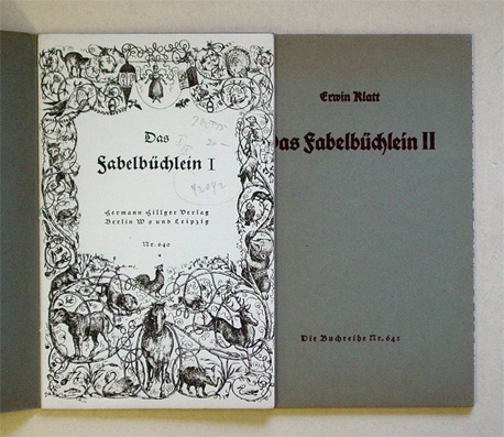 Das Fabelbüchlein. Deutsche Fabeln vom Mittelalter bis zur Neuzeit für den Schulgebrauch ausgewählt von Erwin Klatt