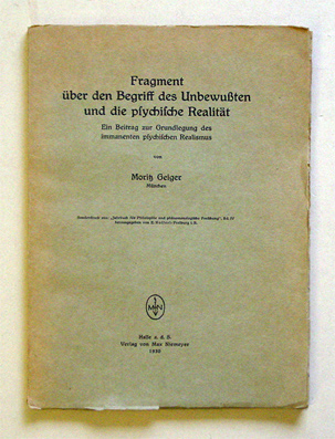 Fragment über den Begriff des Unbewussten und die psychische Realität