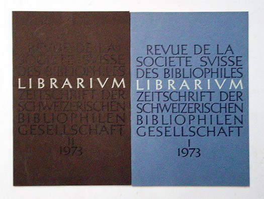 Librarium. Zeitschrift der Schweizerischen Bibliophilen-Gesellschaft 