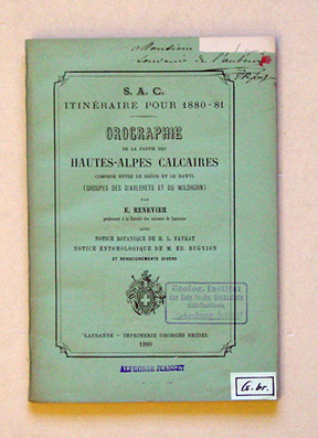 S. A. C. itinéraire pour 1880 - 81