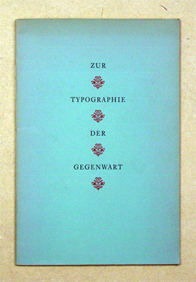 Zur Typographie der Gegenwart