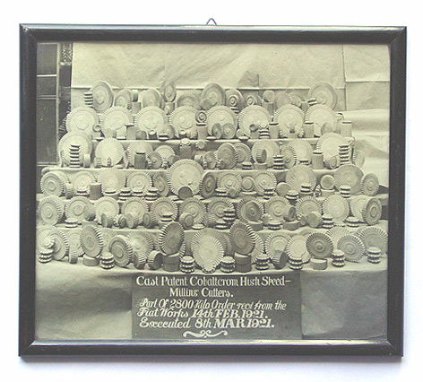 Cast Patent Cobaltcrom High Speed Milling Cutters. Part of 2800 kilo Order recommanded from the Fiat Works 14th Feb. 1921. Executed 8th Mar. 1921
