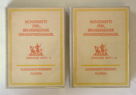Monatshefte für Bücherfreunde und Graphiksammler