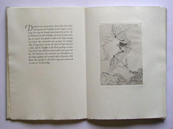 Sieben Radierungen von Hans Fischer zu sieben Fabeln von Aesop