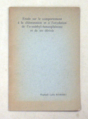 Etude sur le comportement à la chloruration et à l‘oxydation de l‘o-méthyl-benzophénone et de ses dérivés