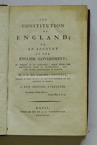 The constitution of England or an account of the english governement