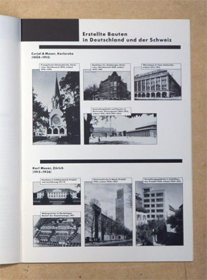 Curjel & Moser / Karl Moser, Bauten und Projekte in Zürich