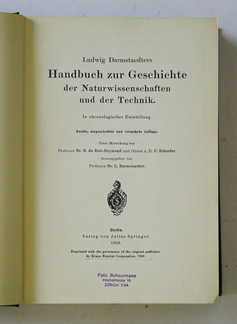 Handbuch zur Geschichte der Naturwissenschaften und der Technik