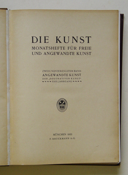 Die Kunst. Monatshefte für freie und angewandte Kunst