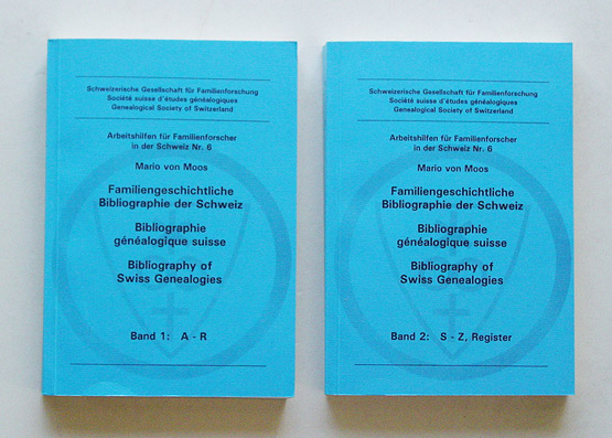 Familiengeschichtliche Bibliographie der Schweiz. Bibliographie généalogique suisse. Bibliography of swiss genealogies