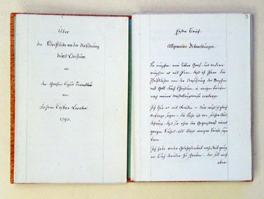 Über die Schriftlehre von der Versöhnung durch Christum an den Grafen Cajus Reventlow von Johann Caspar Lavater