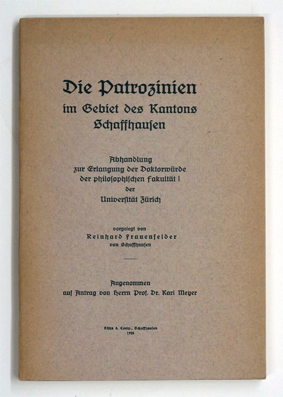Die Patrozinien im Gebiet des Kantons Schaffhausen
