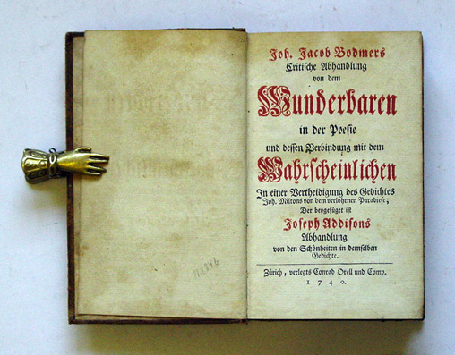 Critische Abhandlung von dem Wunderbaren in der Poesie und dessen Verbindung mit dem Wahrscheinlichen.
