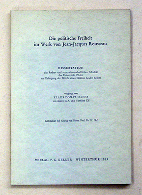 Die politische Freiheit im Werk von Jean-Jacques Rousseau