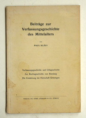 Beiträge zur Verfassungsgeschichte des Mittelalters