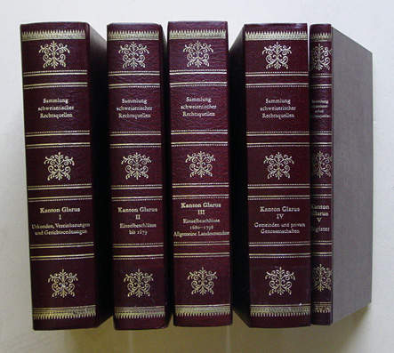 Kanton Glarus Bde. I-V (in 5 Bdn., compl.)
