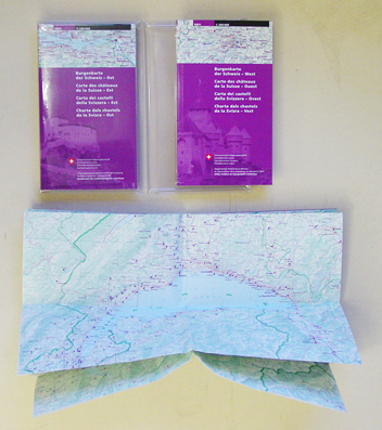 Burgenkarte der Schweiz - West u. Ost (2 Mappen, compl.)