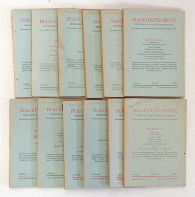 Frankfurter Hefte. Zeitschrift für Kultur und Politik. 2. Jg. [Hefte 1 - 12; komplett]