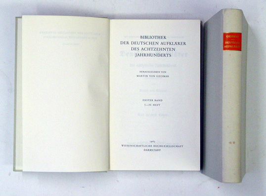 Bibliothek der deutschen Aufklärer des achtzehnten Jahrhunderts (2 Bde., compl.)