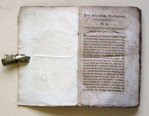 Das Helvetisches Volksblatt Nr. 1(8. September 1798)-19(28. Februar 1799) - alles was erschienen